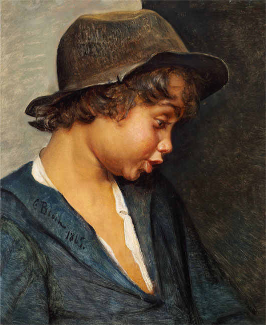 head of an italian boy